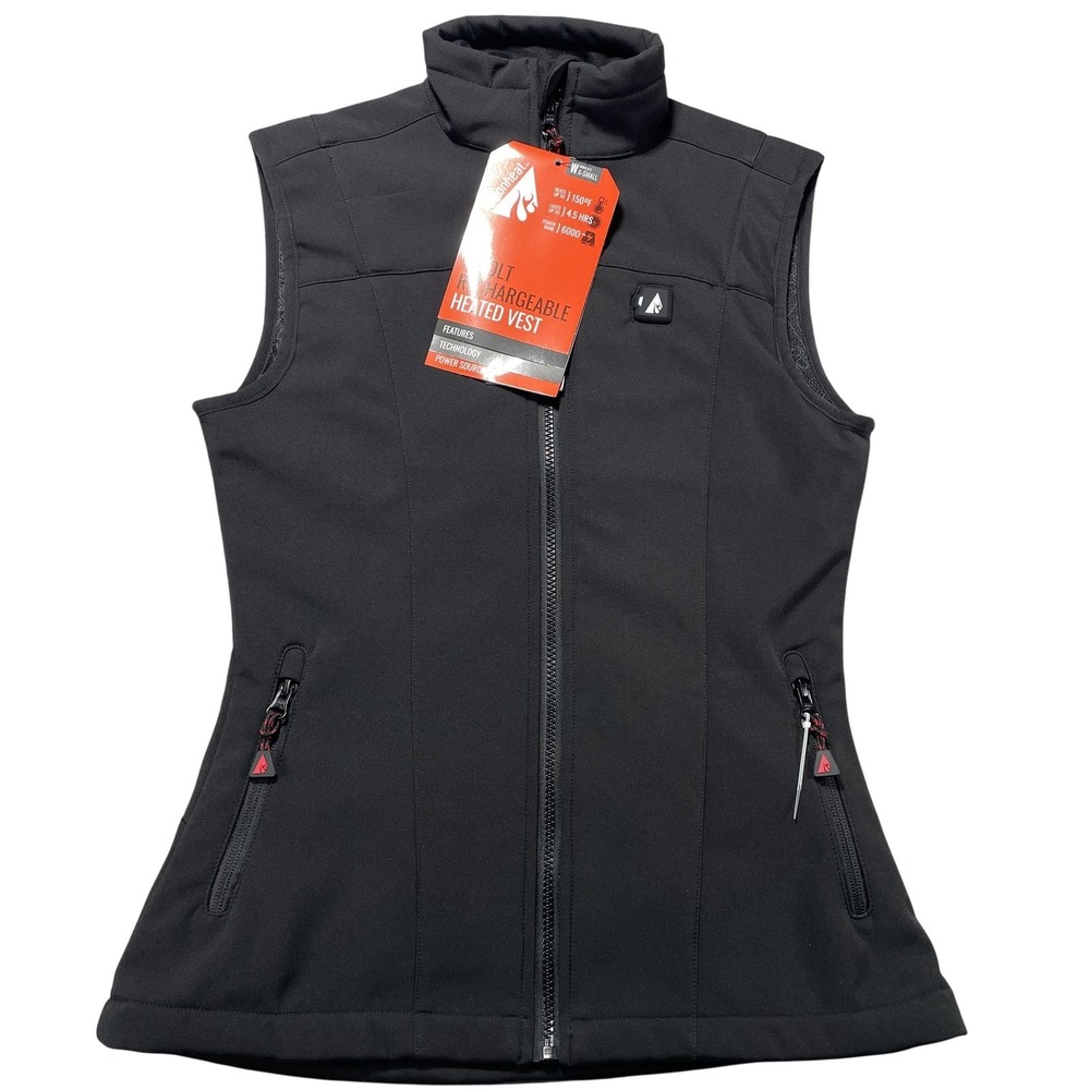 ActionHeat Vest Womens XS Black Heated Softshell Zip Outdoor Without Battery NEW